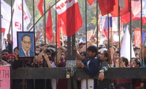 Delhi police use brute force against JNU students protesting VC’s casteist remarks