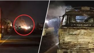 Indian BSF convoy truck catches fire in Manipur; ammunition explodes